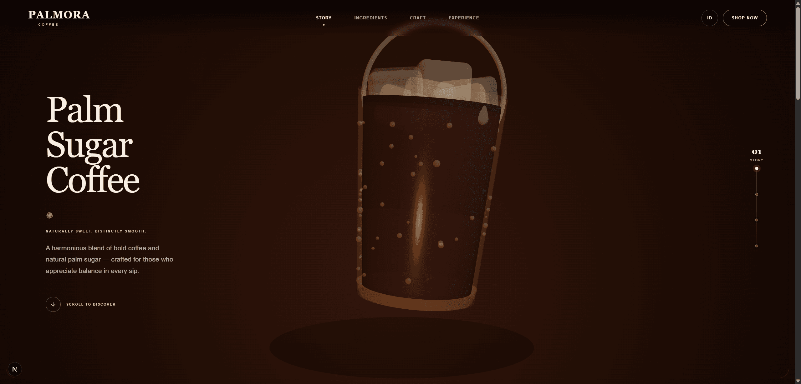 Palmora Coffee — 3D Iced Coffee Landing Page preview 1